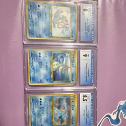 Pokemon Totodile Croconaw Feraligatr Neo Premium File CGC Japanese 3-Card Lot - Image 1