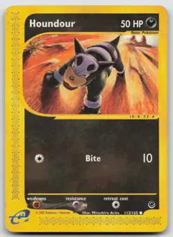 Pokemon Card Houndour Common Expedition 113/165 - Image 1