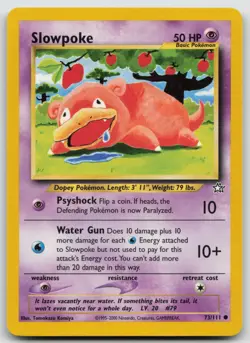 Pokemon Card Slowpoke Common Neo Genesis 073/111 - Image 1