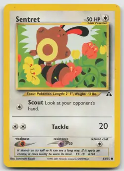 Pokemon Card Sentret Common Neo Discovery 63/75 - Image 1