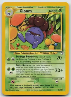 Pokemon Card Gloom Uncommon Neo Genesis 036/111 - Image 1