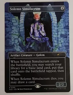 Solemn Simulacrum Borderless MTG SLD 0791 Rare NM Secret Lair Drop Non-Foil - Image 1