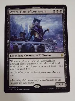 Ayara, First of Locthwain MTG ELD 075 Rare NM Black Aristocrat Commander Sac - Image 1