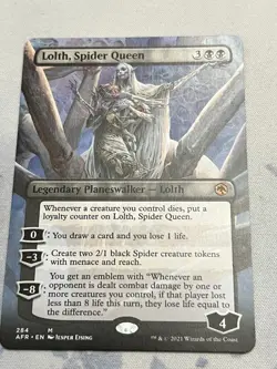 Lolth, Spider Queen AFR Borderless Planeswalker Black Mythic 284 2021 MTG NM - Image 1