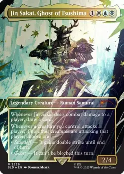 Jin Sakai, Ghost of Tsushima (Rainbow Foil) -Foil Near Mint MTG Secret Lair - Image 1