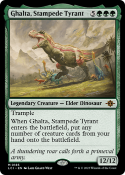 Ghalta Stampede Tyrant LCI #185 Lost Caverns of Ixalan MTG Mythic Dinosaur - Image 1
