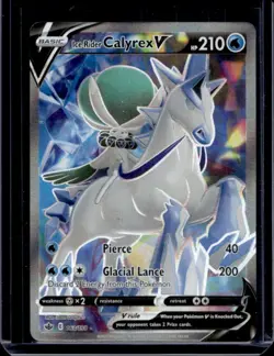 2021 Pokemon SWSH Chilling Reign Ice Rider Calyrex V #163/198 - Image 1