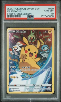 2020 Pokemon SWSH Black Star Promo Pikachu Figure Collection PSA 10 #020 - Image 1