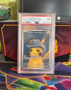 2023 Pokemon SV Black Star Promo Pikachu With Grey Felt Hat X Van Gogh PSA 9 - Image 2