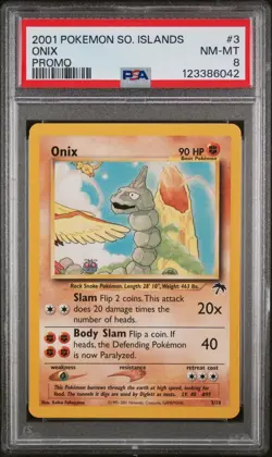 PSA 8 NM-MT Onix Southern Islands Promo Pokemon Card 3/18 - Image 1