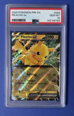 2025 Pokemon Pre En Pikachu ex #028 PSA 10 GEM MT - Image 1