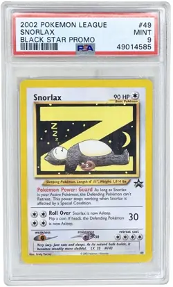 Pokemon 2002 Black Star Promo Snorlax #49 PSA 9 - Image 1