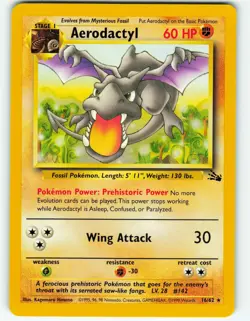Aerodactyl - 16/62 Fossil Set - Pokemon TCG - 1999 - Image 1