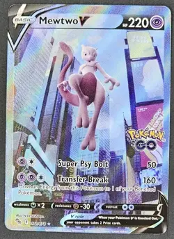 Pokemon Mewtwo V 030/078 Pokemon GO Ultra Rare Holo Basic 220 HP Card - Image 1