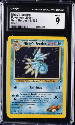 2000 POKEMON GYM HEROES HOLO #9/132 MISTY'S SEADRA CGC 9 - Image 1