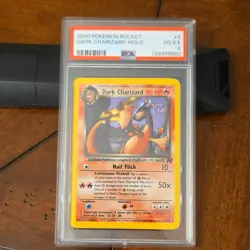 Pokemon Team Rocket Dark Charizard Holo Rare Swirl #4/82 PSA 2000 Unlimited - Image 1