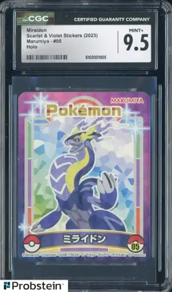 2023 Pokemon Scarlet & Violet Stickers Marumiya #05 Miraidon Holo CGC 9.5 - Image 1