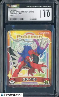 2023 Pokemon Scarlet & Violet Stickers Marumiya #06 Koraidon CGC 10 - Image 1
