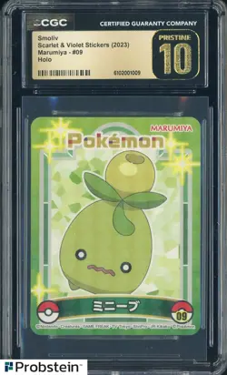 2023 Pokemon Scarlet & Violet Stickers Marumiya #09 Smoliv Holo CGC 10 - Image 1