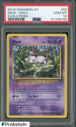 2016 Pokemon XY Evolutions #53 Mew Holo Rare PSA 10 GEM MINT - Image 1