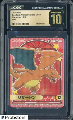 2023 Pokemon Scarlet & Violet Stickers Marumiya #12 Charizard Holo CGC 10 - Image 1