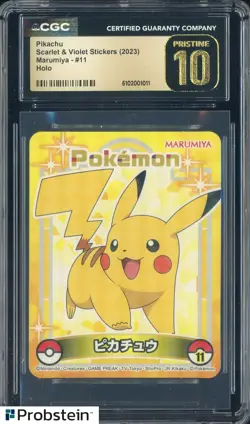 2023 Pokemon Scarlet & Violet Stickers Marumiya #11 Pikachu Holo CGC 10 - Image 1