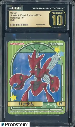 2023 Pokemon Scarlet & Violet Stickers Marumiya #17 Scizor Holo CGC 10 - Image 1