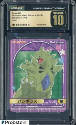 2023 Pokemon Scarlet & Violet Stickers Marumiya #18 Tyranitar Holo CGC 10 - Image 1