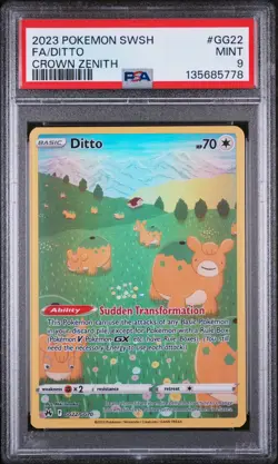 2023 Pokemon Sword Shield Crown Zenith Ditto GG22/GG70 PSA 9 - Image 1
