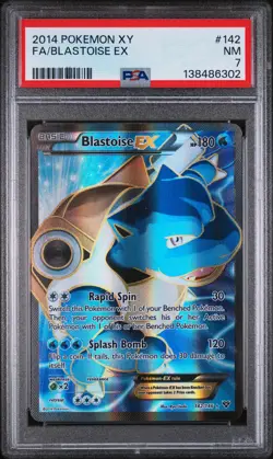 2014 Pokemon Xy Blastoise EX Foil Full Art Fa PSA 7 NM #142 - Image 1