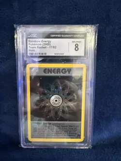 2000 Pokemon Rainbow Energy Team Rocket # 17/82 Holo CGC 8 - Image 1