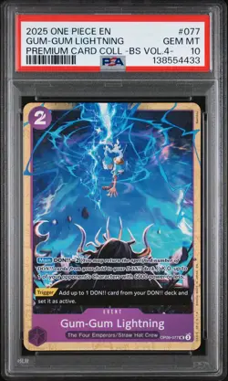2025 ONE PIECE PREMIUM COLLECTION-BEST SELECTION VOL.4 GUM-GUM LIGHTNING PSA 10 - Image 1