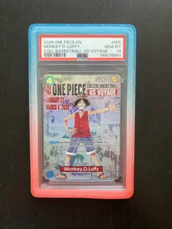 2026 ONE PIECE PROMOS COLLEGE BASKETBALL : US VOYAGE MONKEY D. LUFFY PSA 10 - Image 1