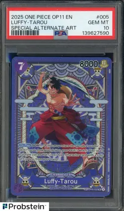 2025 One Piece OP11 EN Special Alternate Art #005 Luffy-Tarou PSA 10 GEM MINT - Image 1