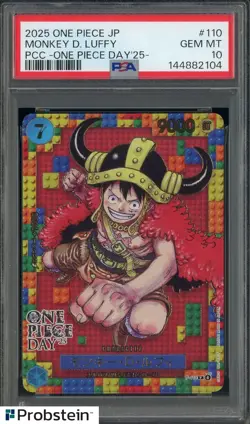 2025 One Piece Japanese PCC One Piece Day '25 Monkey D Luffy PSA 10 GEM MINT - Image 1