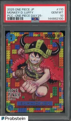 2025 One Piece Japanese PCC One Piece Day '25 Monkey D Luffy PSA 10 GEM MINT - Image 1
