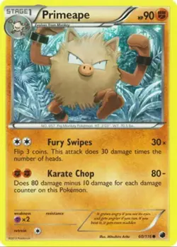 Primeape - 60/116 Common BW Plasma Freeze Pokemon Card - Image 1