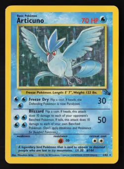 Articuno - 2/62 - Fossil - Holo Rare - Pokemon Card - LP - Image 1