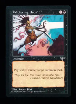 * * 1x Withering Boon x1 * * Mirage MTG NM Near Mint or Close - Image 1