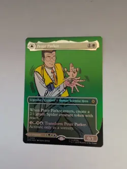 NM Peter Parker (0232) (Borderless) -Foil Near Mint MTG Marvel's Spider-Man - Image 1