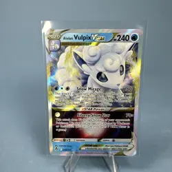 POKEMON Sword&Shield - Silver Tempest NM Rare Holo #034/195 ALOLAN VULPIX VSTAR - Image 1