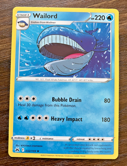 Wailord 032/159 - 2023 Pokemon Crown Zenith Rare Card - CLEAN NM - Image 1