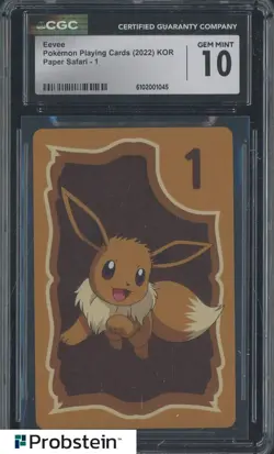 2022 Pokemon Playing Cards Korean Paper Safari - 1 Eevee CGC GEM MINT - Image 1