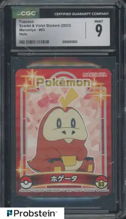 2023 Pokemon Scarlet & Violet Stickers Marumiya #03 Fuecoco Holo CGC 9 - Image 1