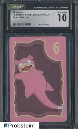 2022 Pokemon Playing Cards Korean Paper Safari - 6 Slowpoke CGC 10 - Image 1