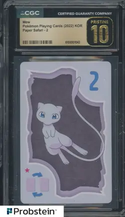 2022 Pokemon Playing Cards Korean Paper Safari - 2 Mew CGC 10 PRISTINE - Image 1
