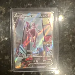 Pokemon GO Mewtwo V Holo Card English Psychic Full Art alt art (Near Mint) - Image 1