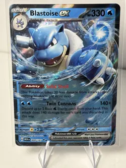 Blastoise ex 009/165 Scarlet & Violet 151 Ultra Rare Holo Pokemon TCG - Image 1