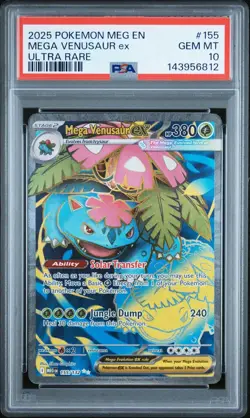 2025 POKEMON MEG EN-MEGA EVOLUTION ULTRA RARE #155 MEGA VENUSAUR EX PSA 10 - Image 1