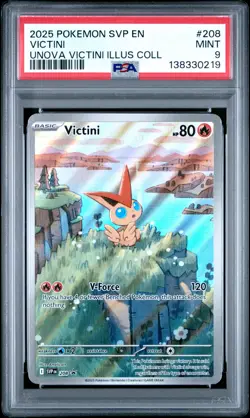 2025 POKEMON SVP EN-SV BLACK STAR PROMO #208 VICTINI PSA 9 - Image 1